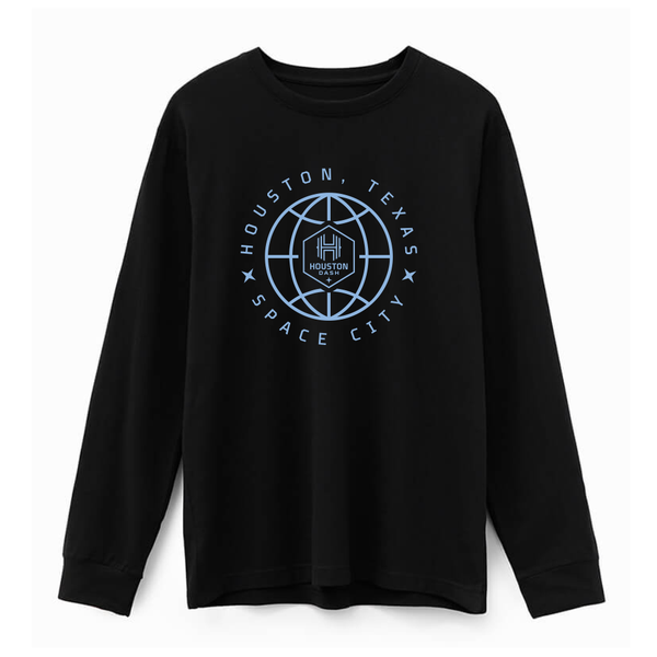 500 LEVEL Houston Texas Space City T-Shirt - Unisex Triblend Baseball Tee With Raglan Sleeves